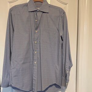 Peter Millar Men's Blue Checkered Shirt
